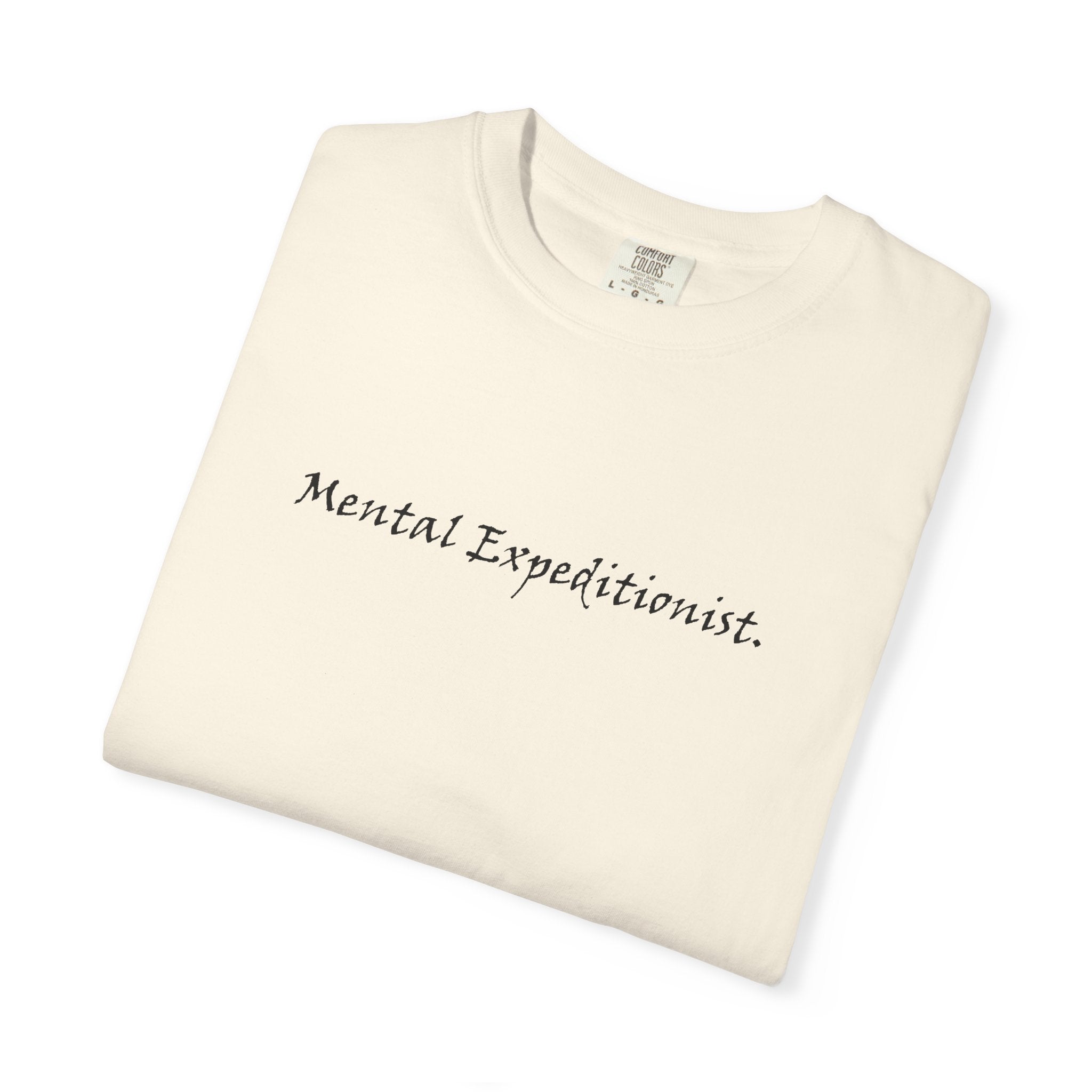 Brazier House™ T-Shirt — “Mental Expeditionist.” Minimal Script Tee