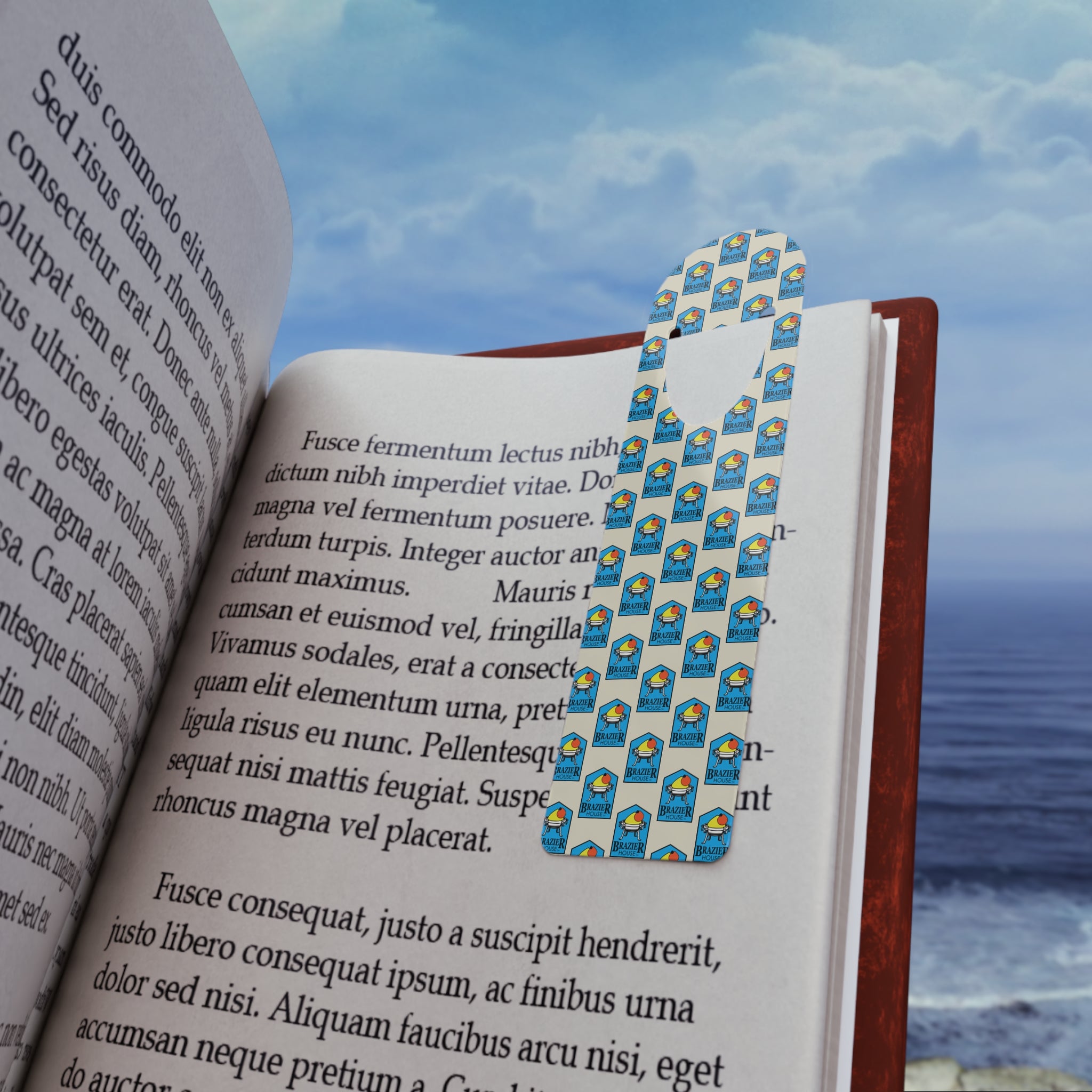 Metal Bookmark with Brazier House™ logo pattern