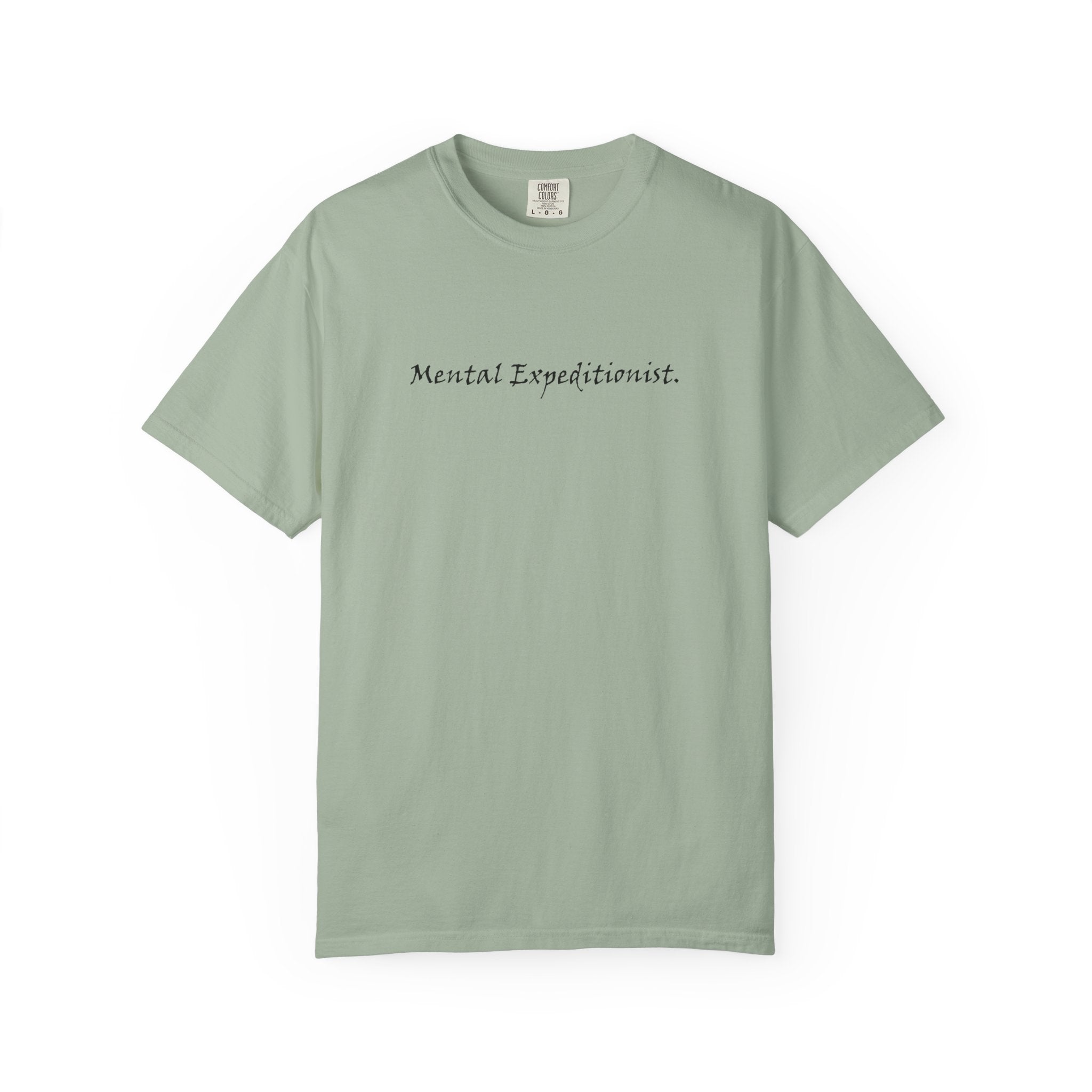 Brazier House™ T-Shirt — “Mental Expeditionist.” Minimal Script Tee