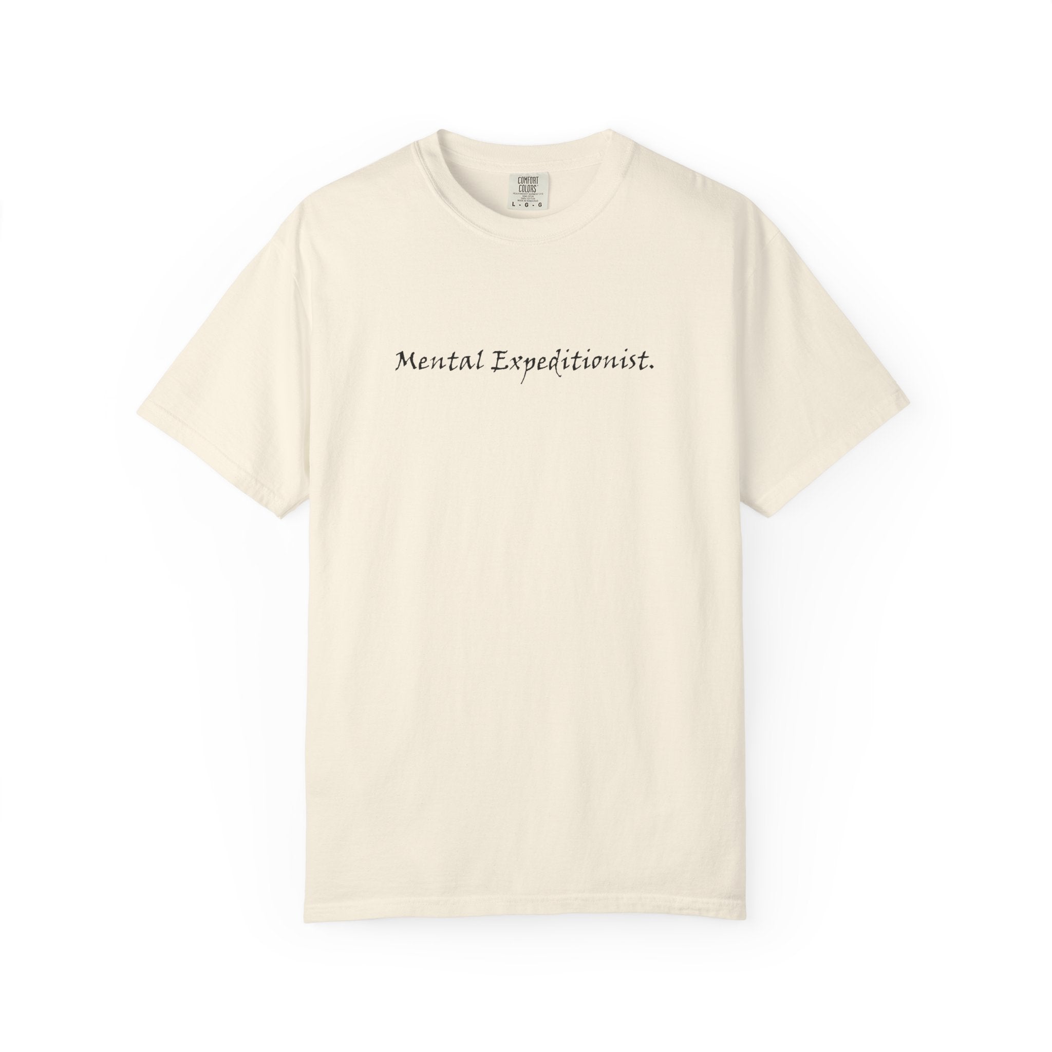 Brazier House™ T-Shirt — “Mental Expeditionist.” Minimal Script Tee